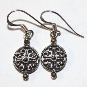 Sterling Silver Marcasite Stone Earrings